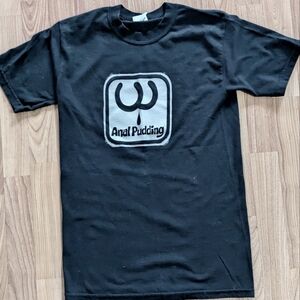 Vintage Anal Pudding Glow in The Dark black T-shirt. Size Small.